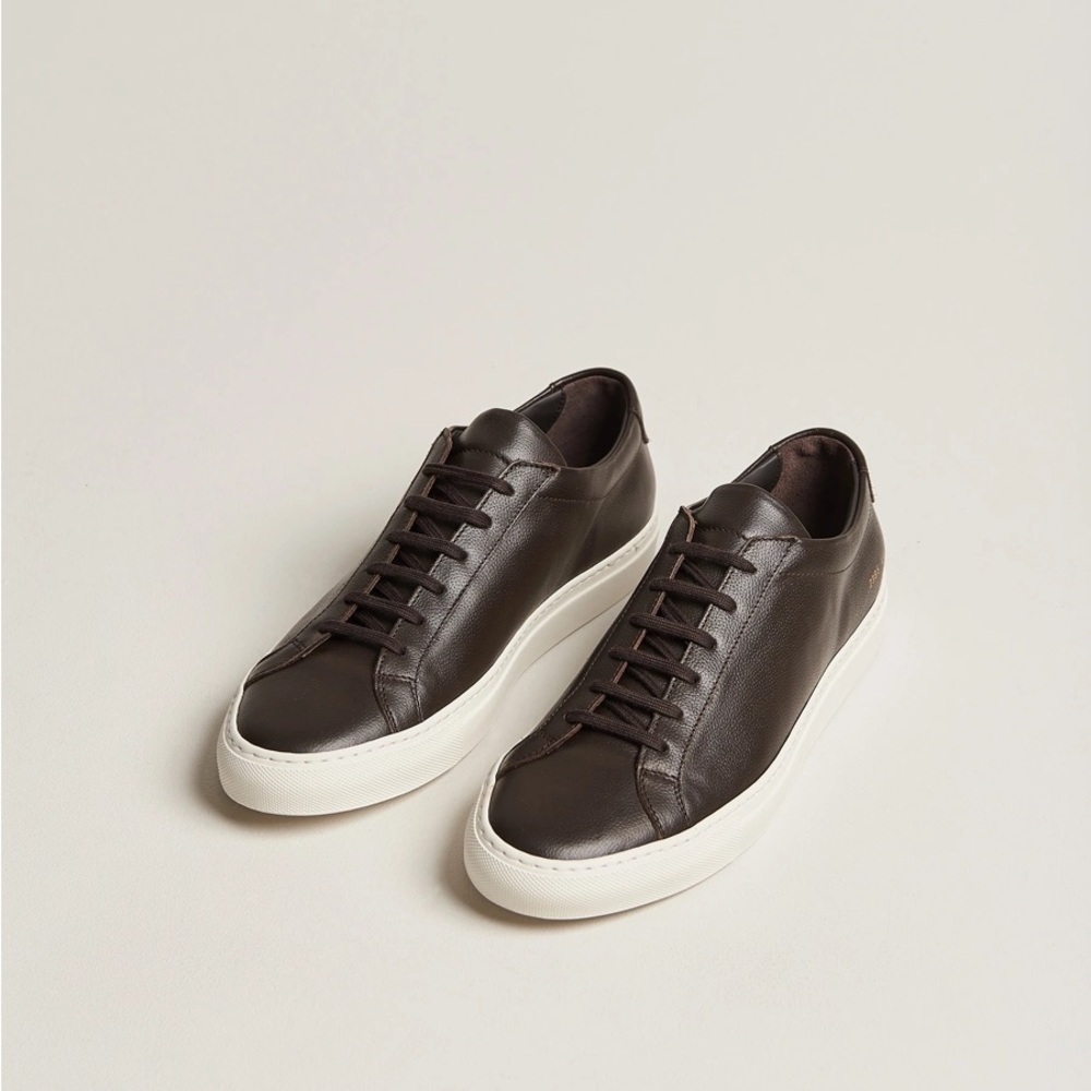 Common Projects Brown Sneakers Sleek Minimalist Design